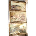 Three large framed Napoleonic Theme Oleographs in Gilded Frames(3):