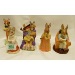 Royal Doulton Bunnykins Figures: Juliet, Collectors, Emporer, Choir Singer & Ankhesenamun(5)