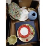 A mixed collection of items to include Royal Crown Derby plate: chintz platters, Coalport plate etc