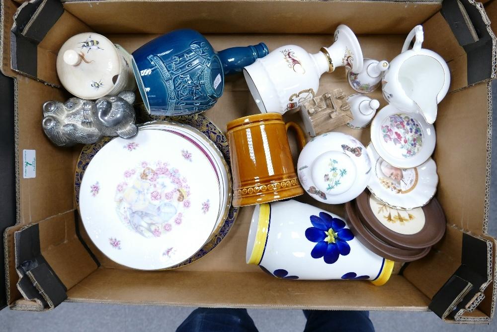 A mixed collection of items to include: Spode Whisky Decanter, Caverswall tankard, Royal Doulton