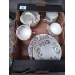 Crown Staffrdshire floral decorated part teaset: