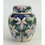 Moorcroft floral ginger jar: MCC 2017, signed by Nicola Slaney. Height 15cm, boxed