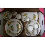 Royal Albert tea rose patterned tea and dinner ware: dinner plates, cups, saucers, side plates