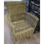 wicker effect arm chair: