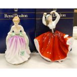 Boxed Royal Doulton Character Figures: Karen HN2388 & Alison 3264(2)