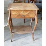 Victorian Walnut Sewing Table: Cabrio legs