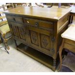 Carved Oak 2 door sideboard: