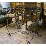 A wrought iron/metal side table base: