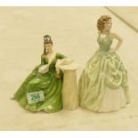 Royal Doulton Lady figures: Kelly HN4157 & Secret Thoughts HN2382 (hairline to Base)(2)