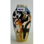 Moorcroft Fowlers farmyard cow vase: by Kerry Goodwin 2009. Height 21cm, boxed