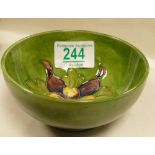 Moorcroft Columbine on Green Ground small bowl: diameter 11cm