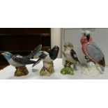 A collection of Damaged Beswick Birds to include: Magpie 2305, Kookaburra 1159, Cockatoo 1180 etc (