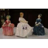 Royal Doulton figurines Heather HN2956: bo peep HN1811 and Cherie HN2341 (3)