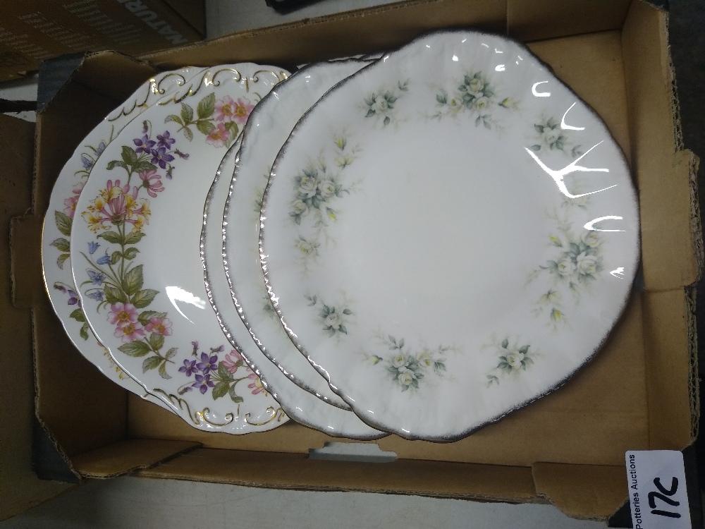 A collection of five paragon country lane floral sandwich plates: and best lane