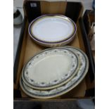 A collection of Paragon Sterling design oval platters: and similar Minton Grassmere items (8)