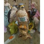 Beswick Birds to include: Chickadee 929, Kestrel 2316 & Royal Doulton Merlin Decanter (3)