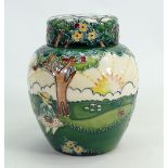 Moorcroft Little Miss Muffet ginger jar: Signed by designer Nicola Slaney. Limited edition 113/