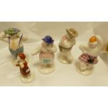 Royal Doulton Seconds Snowman Gift Collection Figures: Highland, Cowboy Lady, Stylish & James(5)