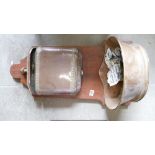 Copper Water Heater & Sink: mounted on wooden shield, parts available