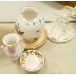 A collection of Caverswall Floral Decorated items to include: plates, Vases, wall pocket etc (7)