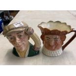 Royal Doulton large character jugs Old king Cole: together with The busker D6775 (2nds)