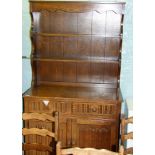 Oak Linen Fold Dresser: