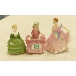 Royal Doulton Small Child Figures: Belle HN2340, Bo-Peep HN1811 & Invitation HN2170(3)