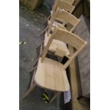 Four raw pine farm house chairs: