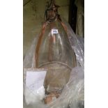 copper effect large ceiling lantern: Boxed height 70cm