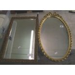 Two gilt framed mirrors: