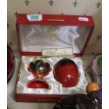 Royal Doulton Flambe Decorative Egg & Stand: in presentation box ,height 14cm