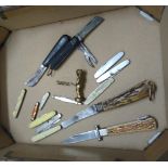 A collection of early 20th century and later pen and pocket knives: