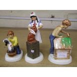 Royal Doulton Seconds Childhood Days Figures : Please Keep Still HN2967, It Wont Hurt HN2963 & As