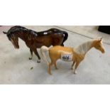 Beswick palomino arab Xayal 1265: ( 1 ear A/f) together with a brown mare 1811 (2)