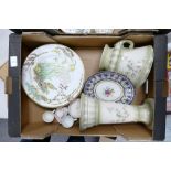 A mixed collection of items to include: Caverswall Month Plates, Small Jardiniere Wedgwood Peter
