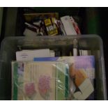 A large quantity of card making: craft / art materials ( 2 trays)
