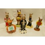 Royal Doulton Bunnykins Figures: Vicar, Sweatheart, Mr Bunnykins at Easter Parade, Lawyer, Judge &