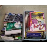 A large quantity of card making: craft / art materials ( 2 trays)