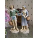 Royal Worcester Hadley Collection Figures:French Fisherboy & French Fishergirl(2)