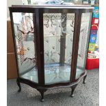 Dark Wood Single Door China Cabinet: