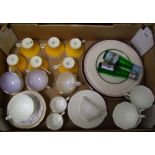 A mixed collection of ceramic items: to include Aynsley tea cups and saucers: wall plates, a