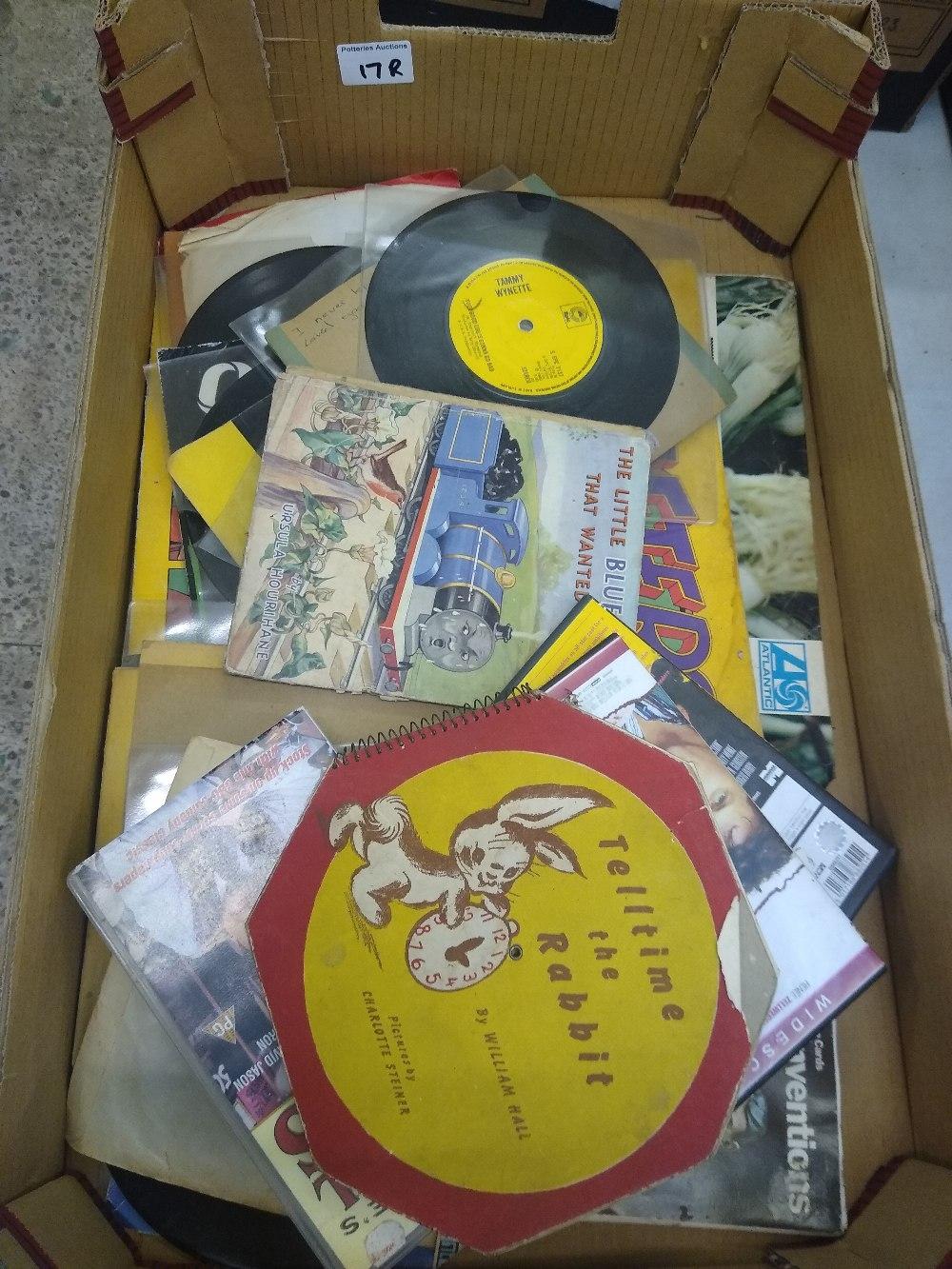 A mixed collection of items to include: 1970's soul and similar records and singles, childrens