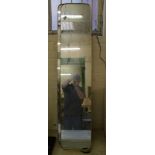 Brass effect free standing chevelle mirror: height 151cm x 31cm