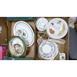 A mixed collection of item to include: Wedgwood Platters, Royal Worcester Evesham Casserole dish,