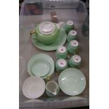 A collection of Wedgwood pale green tea ware: 22 pieces