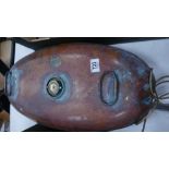 Large two handled copper hot water pan: