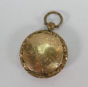Larger 19th century yellow metal locket: Opening front and back covers appear to be gold,