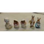 Royal Albert Beatrix Potter figures: Benjamin ate a lettuce leaf, Mrs Rabbit and bunnies (2nd),