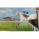 Decorative Axminster Limited Edition Wall Carpet depicting Desert Orchid: Designed by G Wilson