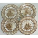 A Set of 4 Wedgwood The American Sailing Ships plates to include Dos Amigo's, Bethel,